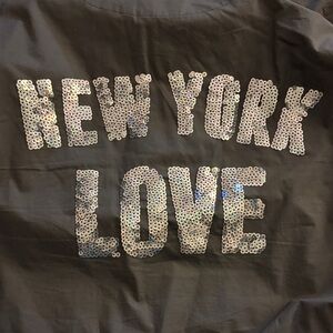 New York & Company Gray Utility Jacket with Silver Sequin Detail